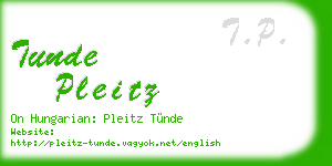 tunde pleitz business card